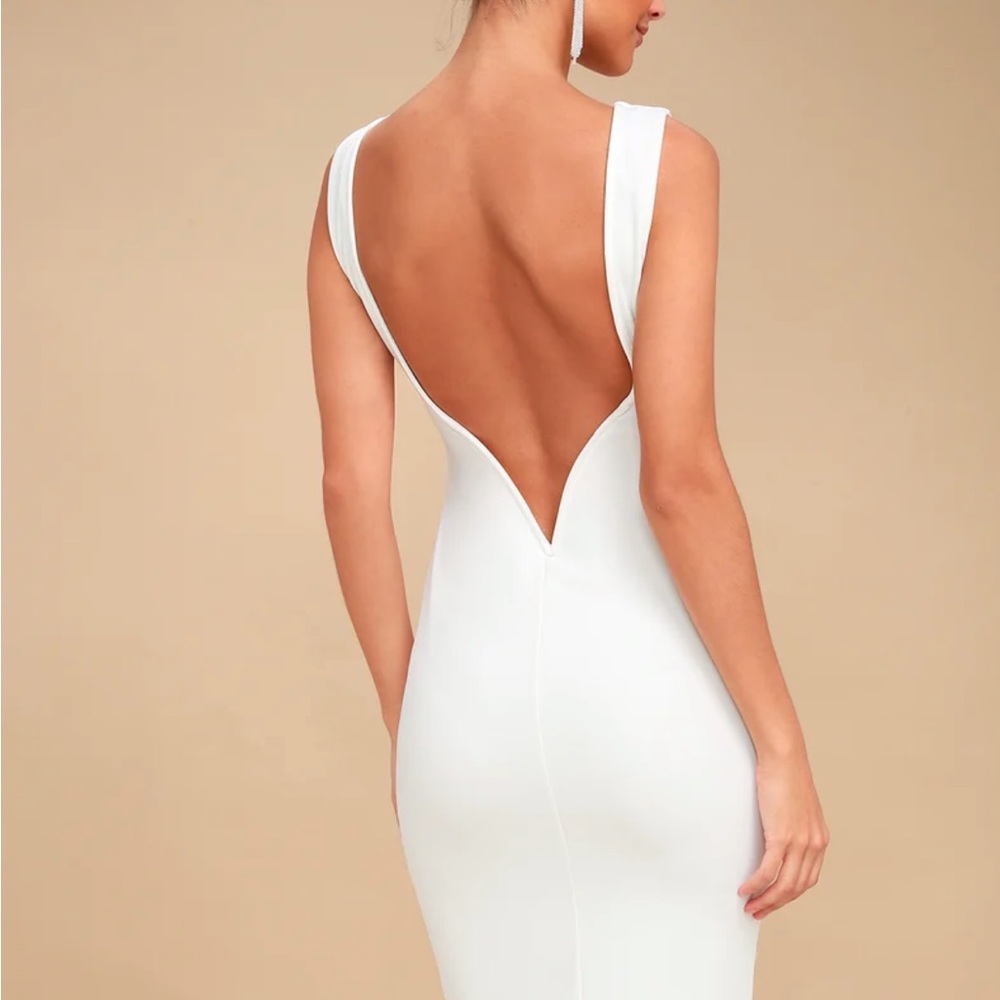 White open back midi dress NWT